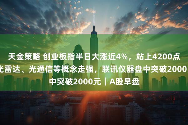 天金策略 创业板指半日大涨近4%,站上4200点,CPO、激光雷达、光通信等概念走强,联讯仪器盘中突破2000元|A股早盘